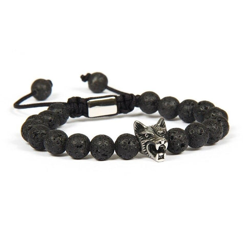 Bracelet Loup Rocher de Lave